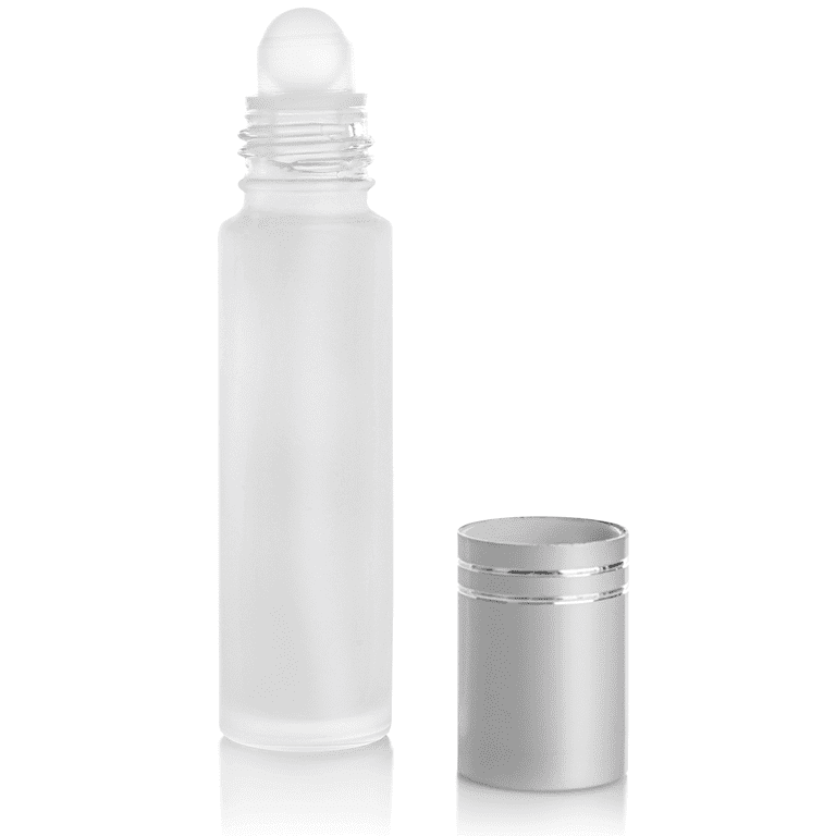Nylea 8 Pack - Essential Oil Roller Bottles [Metal Chrome Roller Ball] Free Plastic Pippette Refillable Glass Color Roll on for Fragrance Essential