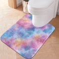 thumbnail image 6 of 2 Piece Bath Mat Set with U-Shaped Toilet Mat and Rectangle Bath Rugs Non Slip Machine Washable Bathroom Mats Watercolor Powder Blue Pattern, 6 of 7