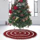 thumbnail image 4 of Falda de árbol de Navidad, falda de árbol roja y blanca de 48 pulgadas con borde de pompones pequeños para decoración de Navidad de árbol de Navidad, 1 pieza JAMW Sencillez, 4 of 5