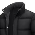 thumbnail image 5 of Men's Down Jacket Zip Up Winter Warm Thicken Puffer Coats Casual Long Sleeve Water Resistant Windproof Insulated Tops (L, Black), 5 of 5