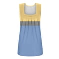 thumbnail image 4 of ALLLIST Women Tops Blue Pleated Geometric Square Neckline Sleeveless Tank Tops Tank Tops for Women 2024 XXL, 4 of 5