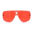 thumbnail image 3 of Mens Mono Lens Shield Racer Flat Top Mob Sunglasses Gold Red, 3 of 4