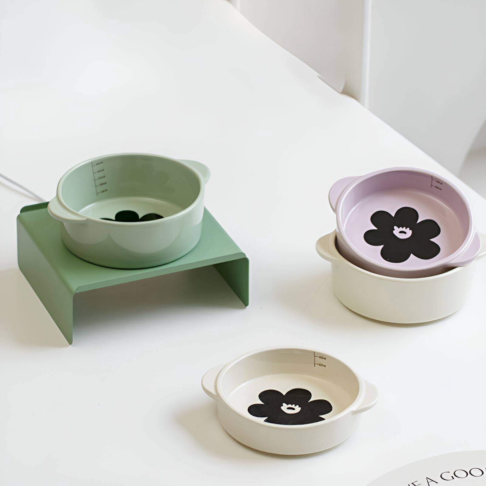 BPPEG Ceramic Cat BowlDouble Design Slow Feeder Dog BowlsSuitable for and BowlsPurple