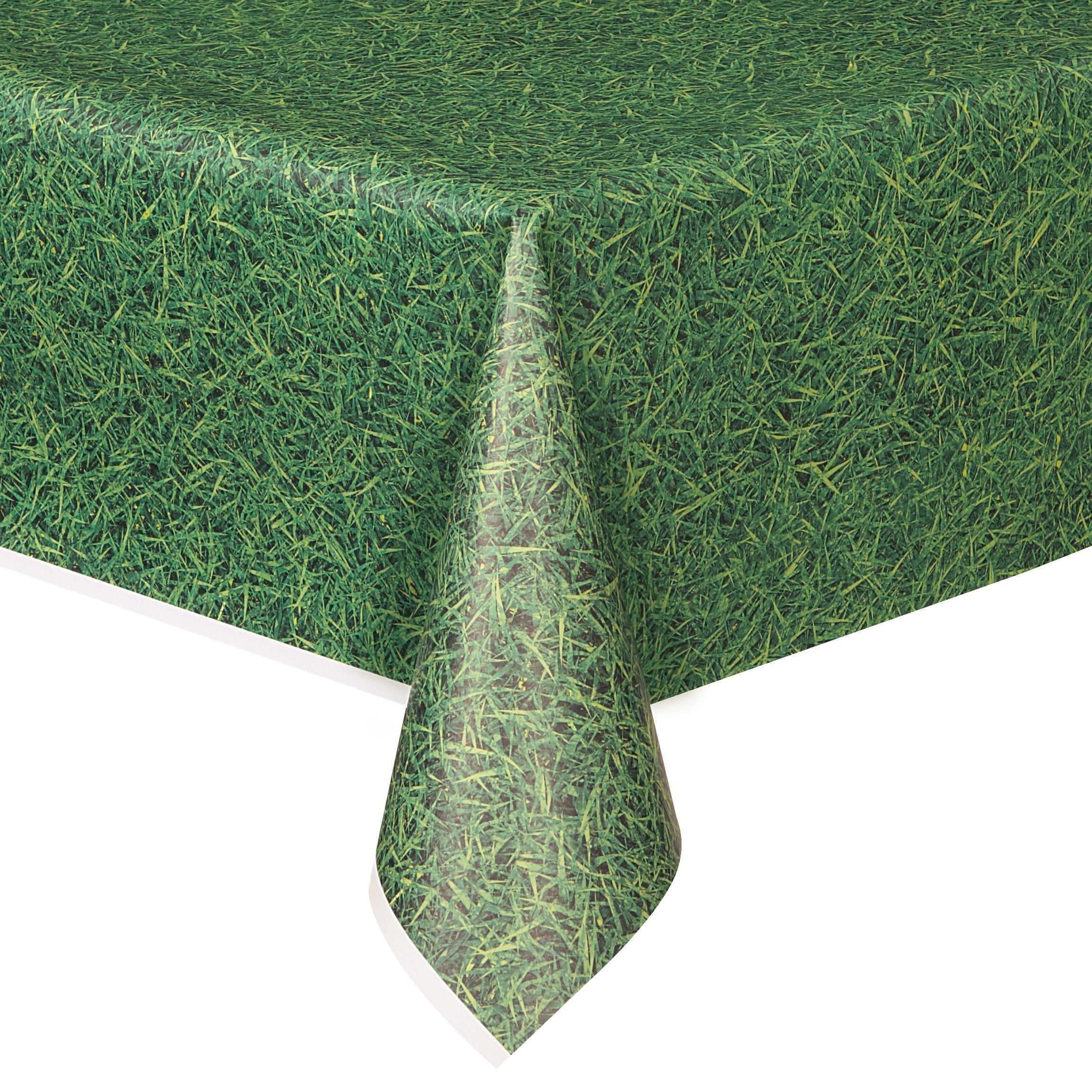Green Grass Printed Plastic Party Tablecloth 108 X 54in Walmart Com Walmart Com