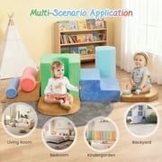 Naipo 8-Pcs Climbing Block Colourful 3D Foam Toddlers Toys,8 in 1 Playset Climbing Toy,Toddler Playground Climber for Climb,Crawl for Nursery,Indoor Foam Play Block