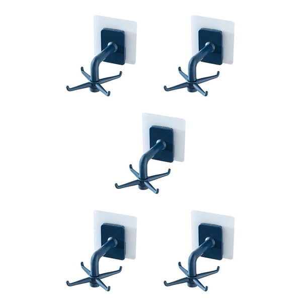 Yuarrent Gancho de pared de 4 garras Soporte de almacenamiento de herramientas de cocina Colgador giratorio de 360 ° Azul Type2 NO2
