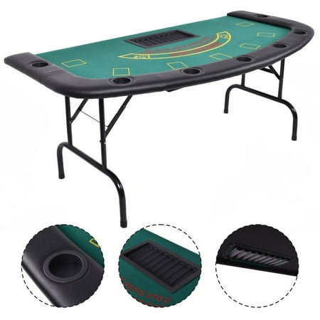 Costway Folded 7 Player Pocker Blackjack Table Texas ...