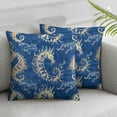 thumbnail image 3 of Fenyluxe Seahorse Decorative Pillow Cover 2pcs for Couch Nautical Decor Square Cushion Case Sofa Home Decorations Dark Blue White, 3 of 7