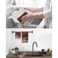 thumbnail image 5 of Spring Botanical Kitchen Dish Towels for Drying Dishes Set of 2, Farmhouse Black Plaid Brown Wooden Grain Waffle Weave Microfiber Hand Tea Bathroom Towels Quick Dry & Absorbent Towel 12x12, 5 of 7