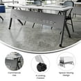 thumbnail image 3 of Emma + Oliver Heavy-Duty Flip Top Training Table with Nesting Design, Privacy Panel, Y-Legs, 1" White Tabletop, Gray Metal Frame - 72" x 24", 3 of 15