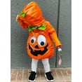 thumbnail image 3 of Qmyliery Baby Pullover, Halloween Cartoon Patterns Long Sleeve Hooded Tops Autumn Outfit, Orange, 6 Months-3 Years, 3 of 9