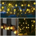 thumbnail image 2 of Juhefa Solar String Lights Outdoor 60 Led 35.6 ft Crystal Globe Lights for Garden Yard Porch Wedding Party Decor (Warm), 2 of 11