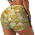 thumbnail image 2 of Kdxio Mermaid Fish Scale Print Workout Shorts for Women Seamless Soft Smooth Gym Yoga Scrunch Active Shorts, 2 of 5