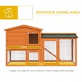 thumbnail image 4 of PawHut Two-Level Rabbit Hutch, Small Animal House with Run, Roof, Orange, 4 of 10