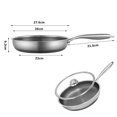 thumbnail image 1 of LMETJMA Stainless Steel Frying Pan Nonstick Honeycomb Fry Pan With Lid Induction Ceramic Electric Gas Cooktops Compatible KC0480, 1 of 5