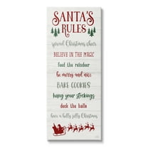 Stupell Industries Santa's Rules Holiday Holiday Painting Gallery Wrapped Canvas Art Print Wall Art, 13 x 30