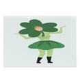 thumbnail image 1 of St. Patrick's Day Cutting Board, Lucky Lady with Clover Hat Costume Pattern, Decorative Tempered Glass Cutting and Serving Board, in 3 Sizes, by Ambesonne, 1 of 2