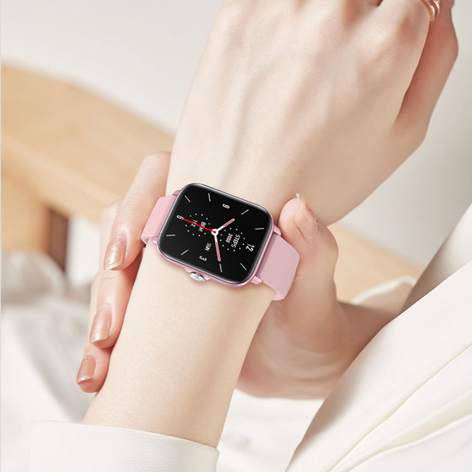 LSLJS Smart Watch, 1.7 Inch Touching Screen Fitness Record Smartwatch, Bluetooth Call, Heart Rate, Sleep Monitor, Pedometer, IP67, for Men Women, Smart Watch