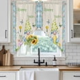 thumbnail image 6 of Easter Swag Curtains for Kitchen/Bedroom/Living Room, Gnomes Colorful Eggs Butterfly Flowers Blue Check Scalloped Curtains 63 Inch Long, Window Swag Topper Curtains Valances 2 Panels Set 36"x63", 6 of 8
