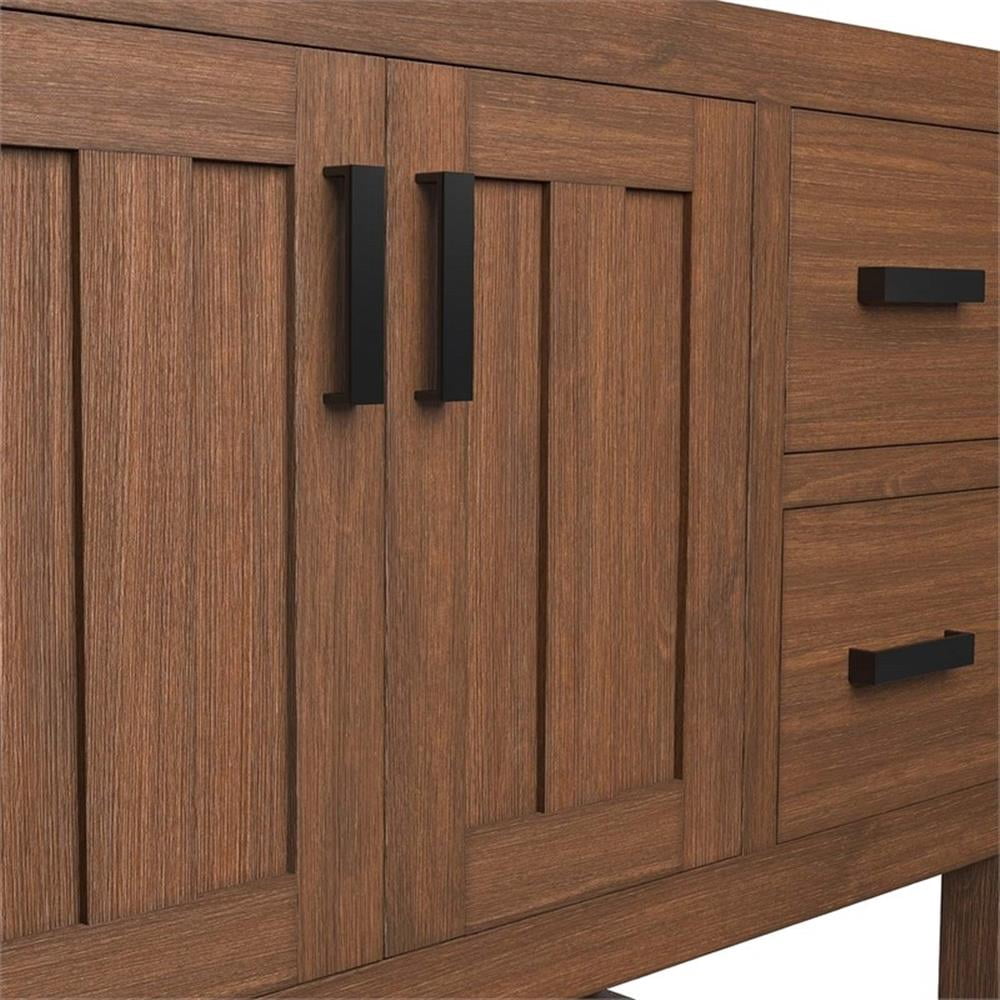 Modway Ashlyn 36" Wood Bathroom Vanity Cabinet with Open Shelf in Walnut