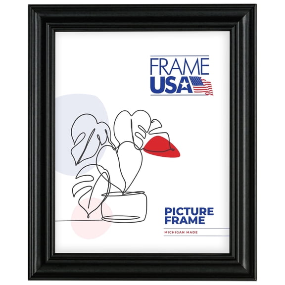 24x34 Picture Frame – Black Value Added Style 75022-704, 1.25 Inch MDF Moulding, Includes Plexiglass and Backing, Wall Display Frame for Art, Posters, or Photos – Frame USA
