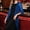 Blue, variant on Cardigans for Women Sheer Mesh Open Front Elbow Length Sleeve Shiny Longline Loose Fit Solid Color Casual Top for Spring Fall Evening Party