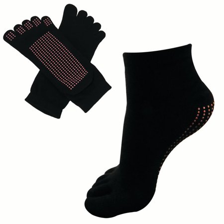 Evelots Non Slip Yoga Pilates Socks With Bottom Grip Numbs, Medium,