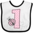 thumbnail image 3 of Inktastic Pink Ladybug 1st Birthday Girls Baby Bib, 3 of 4
