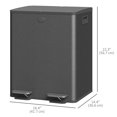thumbnail image 3 of HOMCOM Dual Trash Can, 2 x 20 Liter Garbage Can with Soft Close Lid, Black, 3 of 10