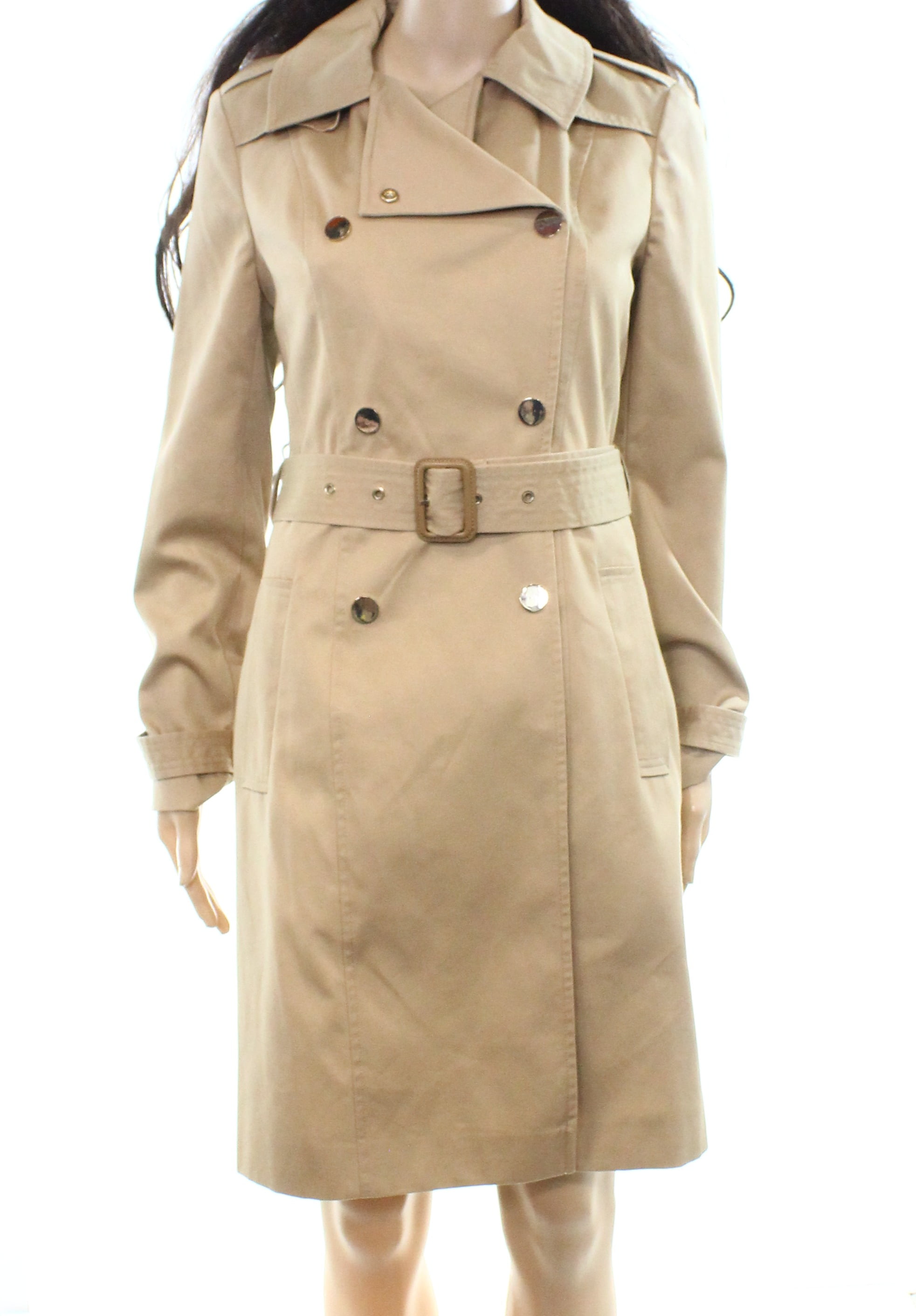 Miss Selfridge NEW Beige Womens Size 6 Double-Breasted Trench Coat ...