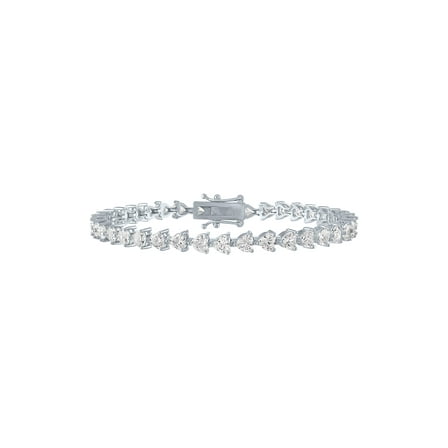 Ladies Brilliance Fine Jewelry Sterling Silver Plated Simulated Diamond Adjustable Bracelet