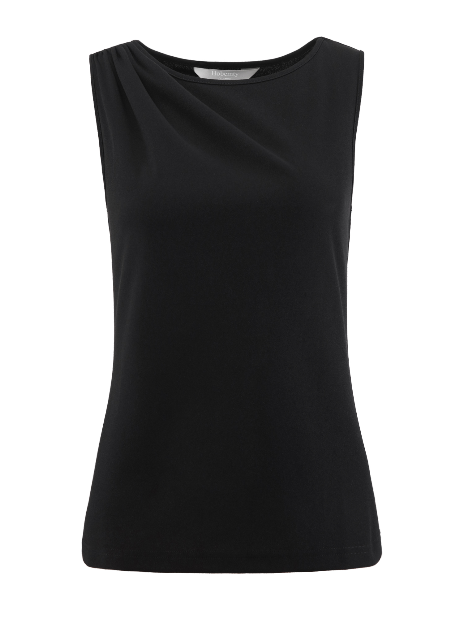DARING DIVA Women's Sleeveless Summer Casual Pleated Tank Top XL Black