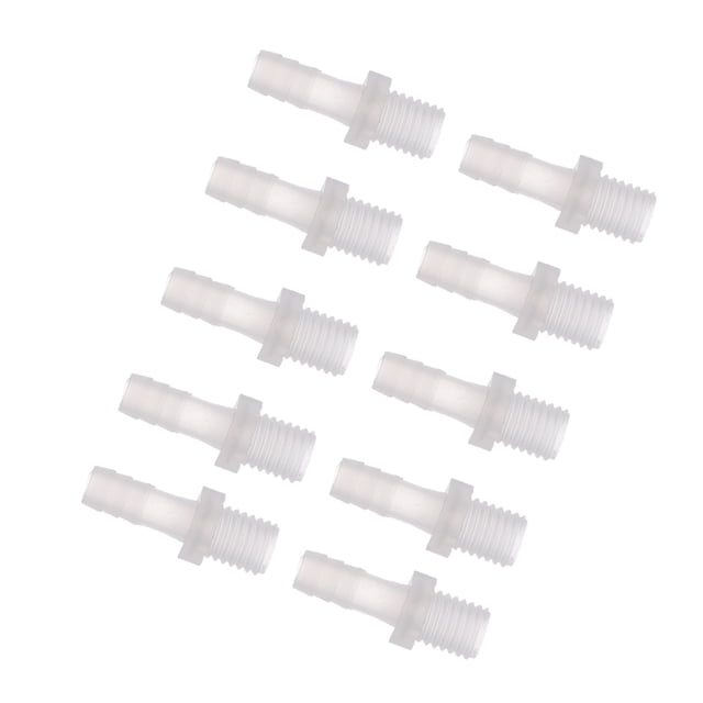 Conectores de Adaptador de Rosca Externa M12 de 5/16" de Ajuste de Manguera de Plástico Unique Bargains, Kit de 1 Juego PP Transparente