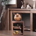 thumbnail image 3 of Wooden Flying Pig Music Box Ornament Hand-cranked Box Black Walnut, 3 of 7