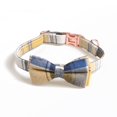 thumbnail image 1 of Cotton Plaid Bow Tie Dog Collar , Quick Release Buckle, Cotton Adjustable Collars for Small Medium Large Dogs, 1 of 14