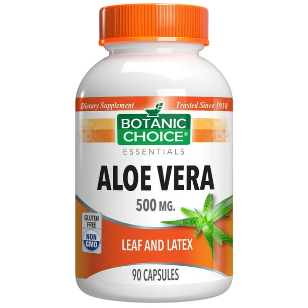 Botanic Choice Aloe Vera 500 mg. Digestive Herbal Supplement, 90