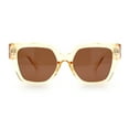 thumbnail image 4 of Womens Classy Thick Temple Plastic Horned Cat Eye Fashion Sunglasses Yellow - Brown, 4 of 7