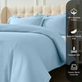 thumbnail image 5 of Superior Egyptian Cotton 1200 TC Solid Light Blue Duvet Set, King/California King, 5 of 9