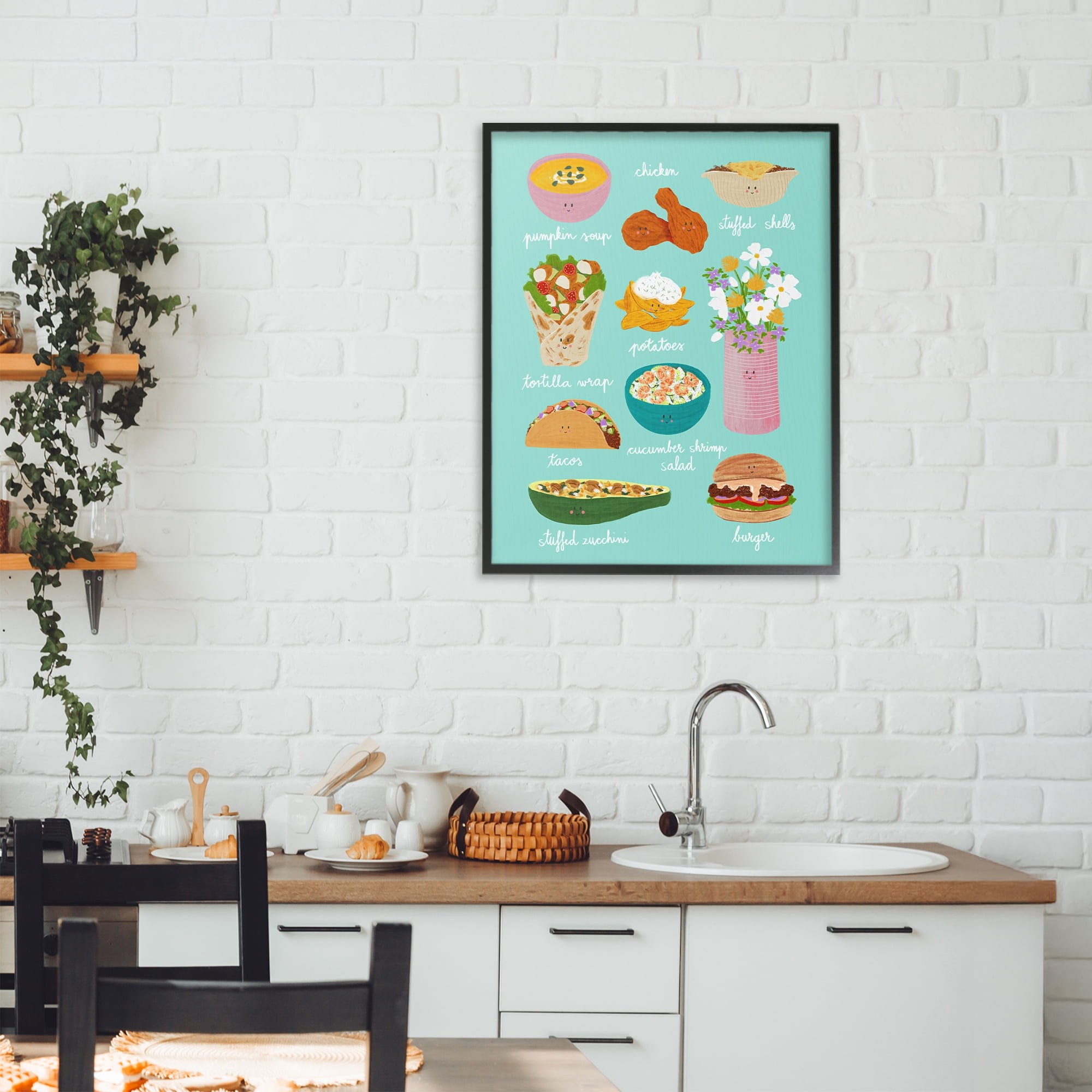 Stupell Industries Gourmet Lunch Food Collection Black Framed Giclee Art, design by Metka Hiti