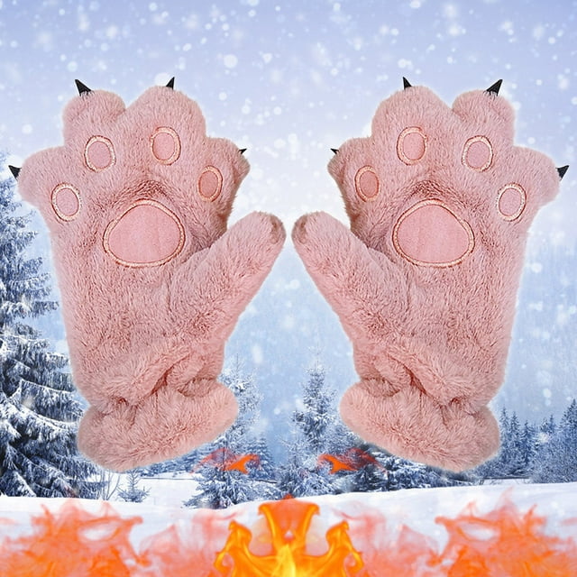 Cute Animals Paw Gloves Pet Claw Bear Palm Gloves Full Finger For Cold And Warmth Protection