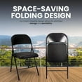 thumbnail image 4 of Folding Chairs Padded Fabric Seat - Heavy Duty Metal Frame - Multi-Purpose Foldable Backrest Chair - Easy Fold & Store Cushioned Seats (Black, 6 x Chair), 4 of 5