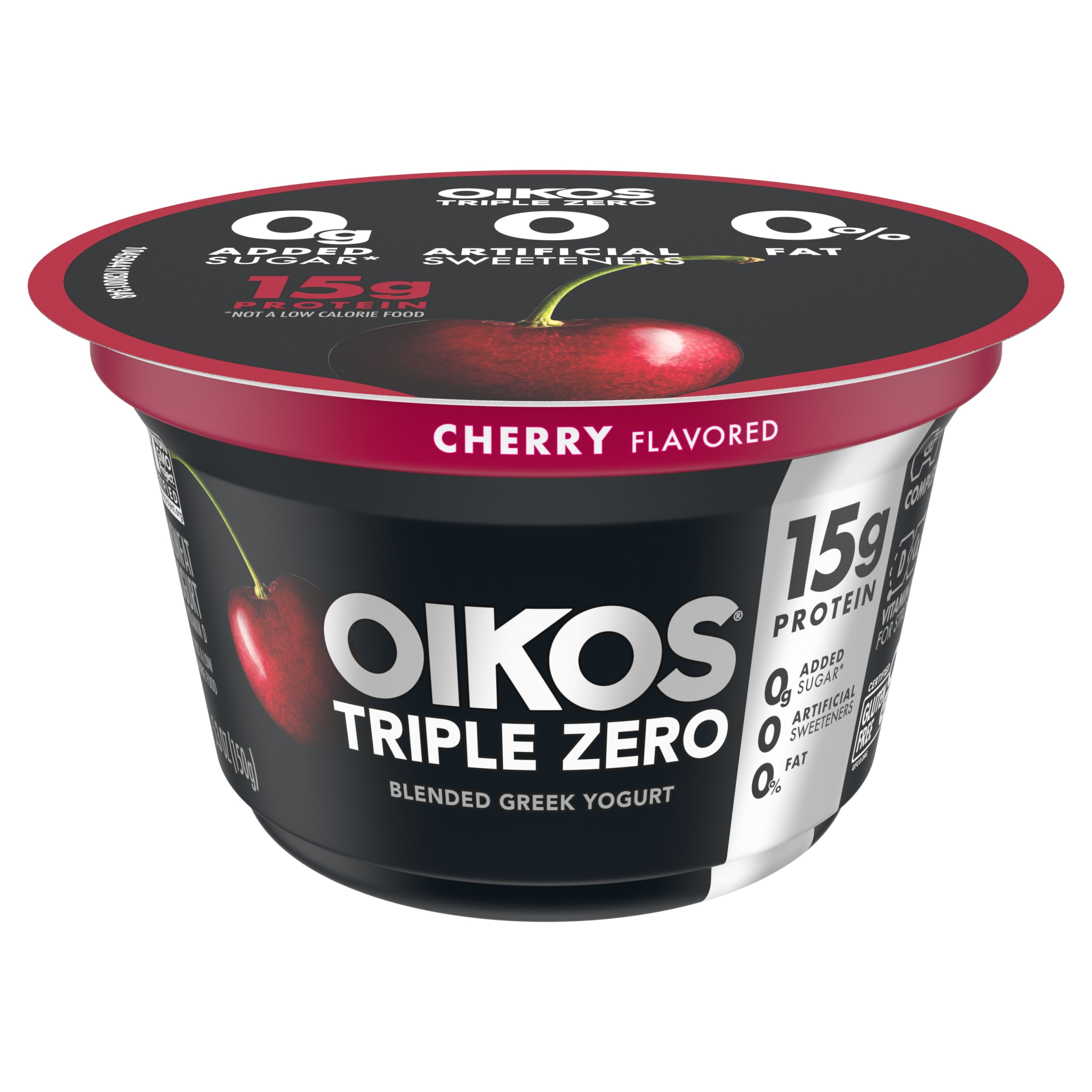 Oikos Triple Zero 15g Protein Sugar Free Nonfat Cherry Greek Yogurt 