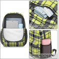 thumbnail image 4 of Yellow and Black Checkered Pattern 17" School Backpacks for Teens,Waterproof Oxford Fabric,S-Shape Padded Straps for School,Travel,Hiking,Camping, 4 of 6