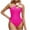 Hot Pink, variant on Womens One Piece Bathing Suit Open Back Halter/One Shoulder Slimming Beach Summer Outfit Cute Swimwear (XL, Black #A)