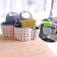 thumbnail image 2 of Biezeib Sink Caddy Sponge Holder with Drain Hole Kitchen Faucet Hanging Bag Double Decker Basket, 2 of 6