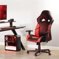 thumbnail image 2 of Chaise Gaming Vapor en Similicuir Noir avec Accents Rouges, 2 of 11