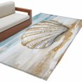 thumbnail image 2 of 3'x5' Area Rugs, Blue Coastal Shell Indoor Outdoor Area Rug for Living Room Bedroom, Beach Summer Seaside Nautical Washable Bathroom Rugs Kitchen Floor Carpet Mats Home Decor Aesthetic, 2 of 8