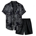 thumbnail image 3 of JAJAHO Mens Hawaii Lightweight Casual 2 Piece Outfits Short Sleeve Button Down Collared Shirt And Shorts Set Summer Beach Vacation Versatile Outfit, 3 of 8