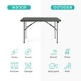 thumbnail image 4 of Best Choice Products 4ft Plastic Folding Table, Indoor Outdoor Heavy Duty Portable w/ Handle, Lock for Picnic - Dark Gray, 4 of 7