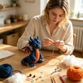 thumbnail image 3 of Halloween Dinosaur Crochet Kit, DIY Dragon Doll Crochet Set with Yarn, Hook, Craft Accessories and Filling Cotton, 3 of 8